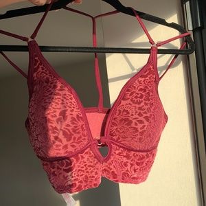 PINK Lightly Lined Velour Brallete